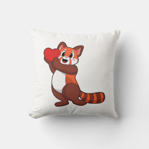 Red panda at Love with Heart.PNG Cushion