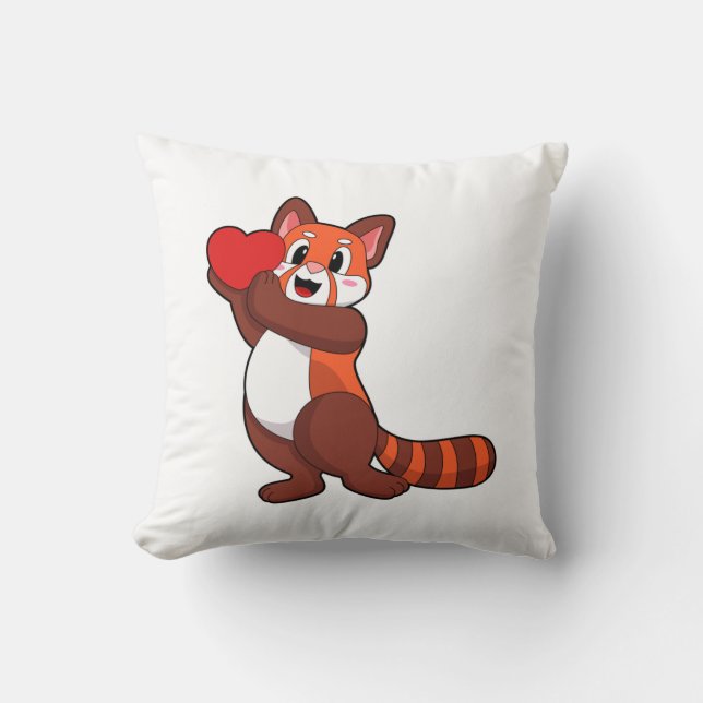 Red panda at Love with Heart.PNG Cushion (Front)