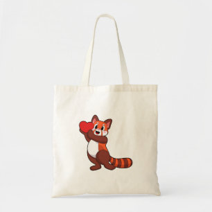 Red panda at Love with Heart.PNG Tote Bag