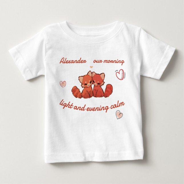 Red Panda Baby Tee – Custom Name (Front)