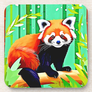 Red Panda Bamboo Forest Coaster