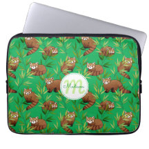 Red Panda & Bamboo Leaves Pattern