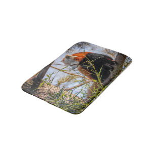Red panda bath mat
