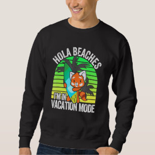 Red Panda Beach Vacation Mode Surfboard Summer Hol Sweatshirt