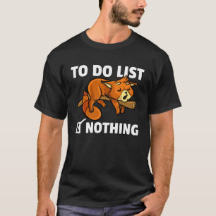 Red Panda Bear Cute Lazy Bear Cat Lesser T-Shirt