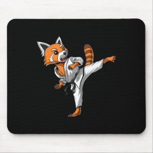 Red Panda Bear Karate Martial Arts Kickboxing Jiu Mouse Pad