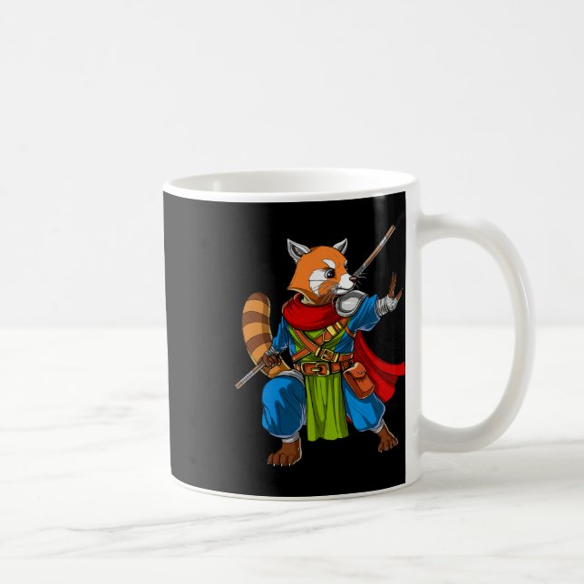 Red Panda Bear Ninja Samurai Warrior Funny Kung Fu Coffee Mug (Right)