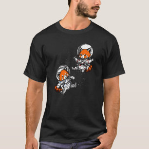 Red Panda Bear Space Astronaut Cosmic Girls Boys K T-Shirt
