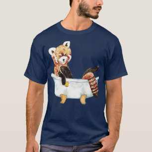 Red panda bear taking bath watercolor T-Shirt