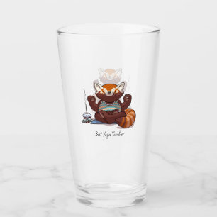 Red Panda Best Yoga Teacher Gift Animal Artwork Glass
