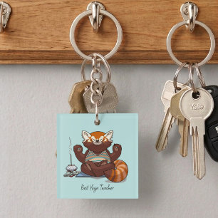 Red Panda Best Yoga Teacher Gift Animal Artwork Key Ring