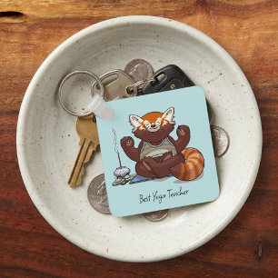 Red Panda Best Yoga Teacher Gift Animal Artwork Key Ring