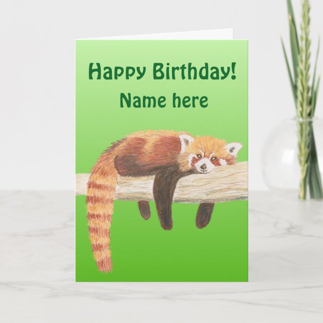 Red Panda Birthday card (Front)
