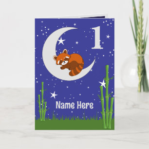 Red Panda Birthday Folded Greeting Card