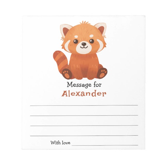 Red Panda - Birthday time capsule message Notepad (Front)