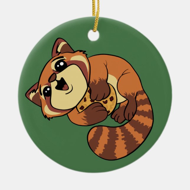 Red Panda! Ceramic Ornament (Front)