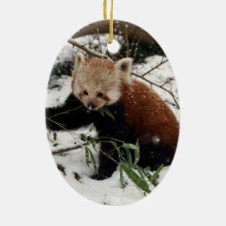 Red panda ceramic ornament