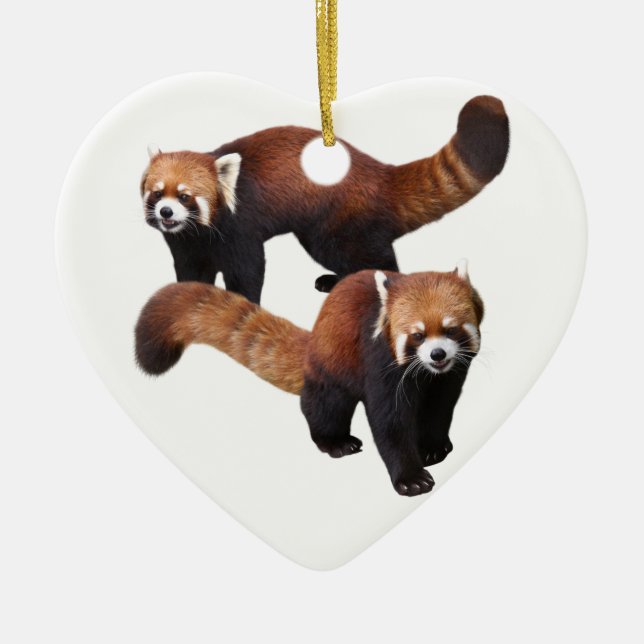 Red Panda Ceramic Ornament (Front)