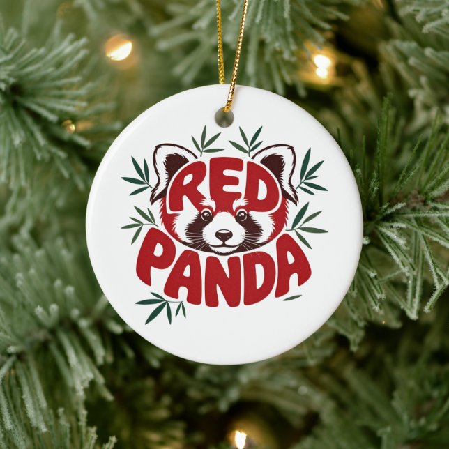 Red Panda Ceramic Ornament (Tree)