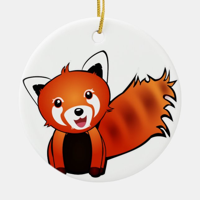 Red panda ceramic ornament (Front)
