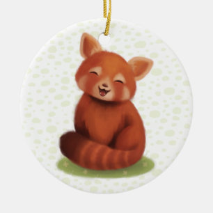 Red Panda Ceramic Tree Decoration