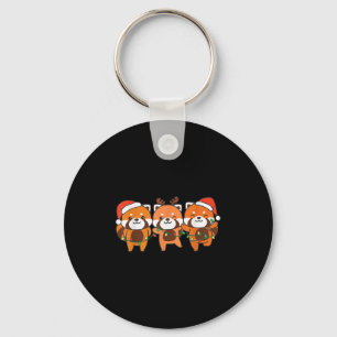 Red Panda Christmas Christmas Animals Cute Red Pan Key Ring