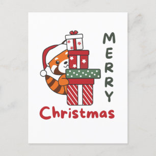 Red Panda Christmas Gift Winter Red Pandas Holiday Postcard