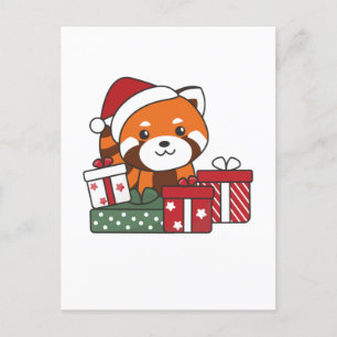 Red Panda Christmas Gift Winter Red Pandas Holiday Postcard