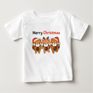 Red Panda Christmas Red Pandas Merry Christmas Baby T-Shirt