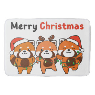 Red Panda Christmas Red Pandas Merry Christmas Bath Mat