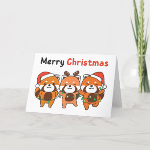 Red Panda Christmas Red Pandas Merry Christmas Hol Holiday Card