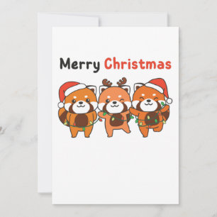 Red Panda Christmas Red Pandas Merry Christmas Holiday Card