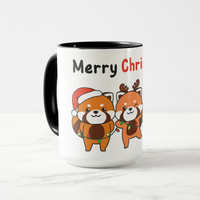Red Panda Christmas Red Pandas Merry Christmas Mug (Front Left)