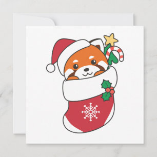Red Panda Christmas Snow Winter Animals Panda Holi Holiday Card