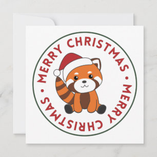 Red Panda Christmas Snow Winter Animals Pandas Inv Invitation