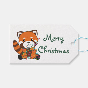 Red Panda Christmas Snow Winter Animals Pandas Tru Gift Tags