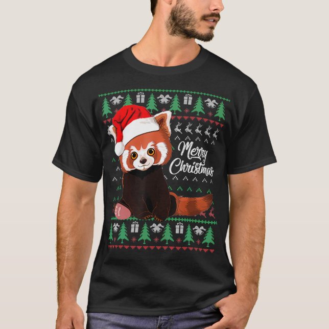 Red Panda Christmas Ugly Sweater Merry Xmas Pajama (Front)