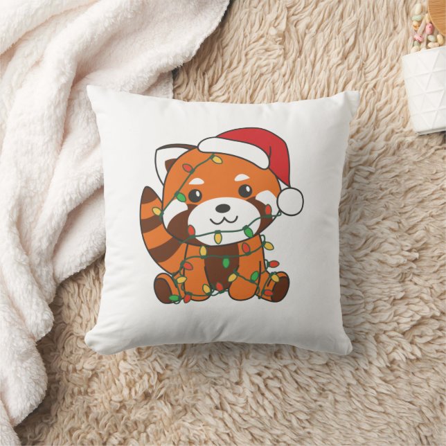 Red Panda Christmas Winter Animals Red Pandas Cushion (Blanket)
