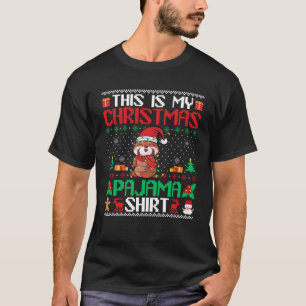 Red Panda Christmas Xmas Pajama Shirt Santa Hat Re
