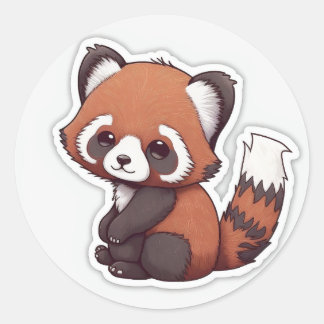 red panda classic round sticker