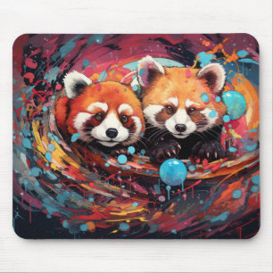 Red Panda Colourful Animal Enchanting  Mouse Pad