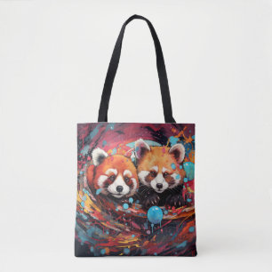 Red Panda Colourful Animal Enchanting  Tote Bag
