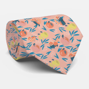 'Red Panda' Coral Pink Apple Neck Tie