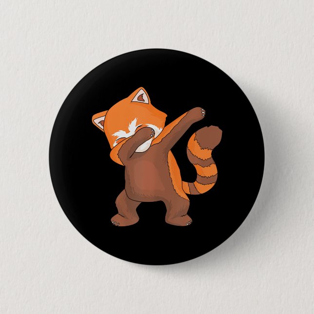 Red Panda Dabbing Dab for Live I Panda Lovers 6 Cm Round Badge (Front)