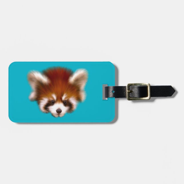 Red Panda Design Luggage Tag (Front Horizontal)