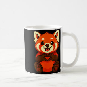 Red Panda Doing Heart With Hands Valentines Day Coffee Mug