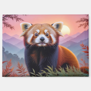 Red Panda Double Exposure Animal Nature Wilderness Magnet