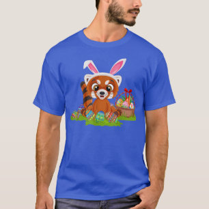 Red Panda Easter Egg Hunting Bunny Red Panda Easte T-Shirt