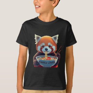 Red panda eating a bowl of ramen T-Shirt