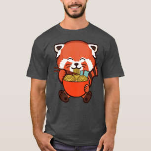 Red Panda Eating Ramen Cute Kawaii T-Shirt